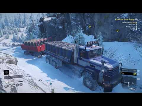 Snowrunner Walkthrough Part 29 in Co-op I Contract Polar Base Supply, Fire In A Barell [1440p 60FPS]