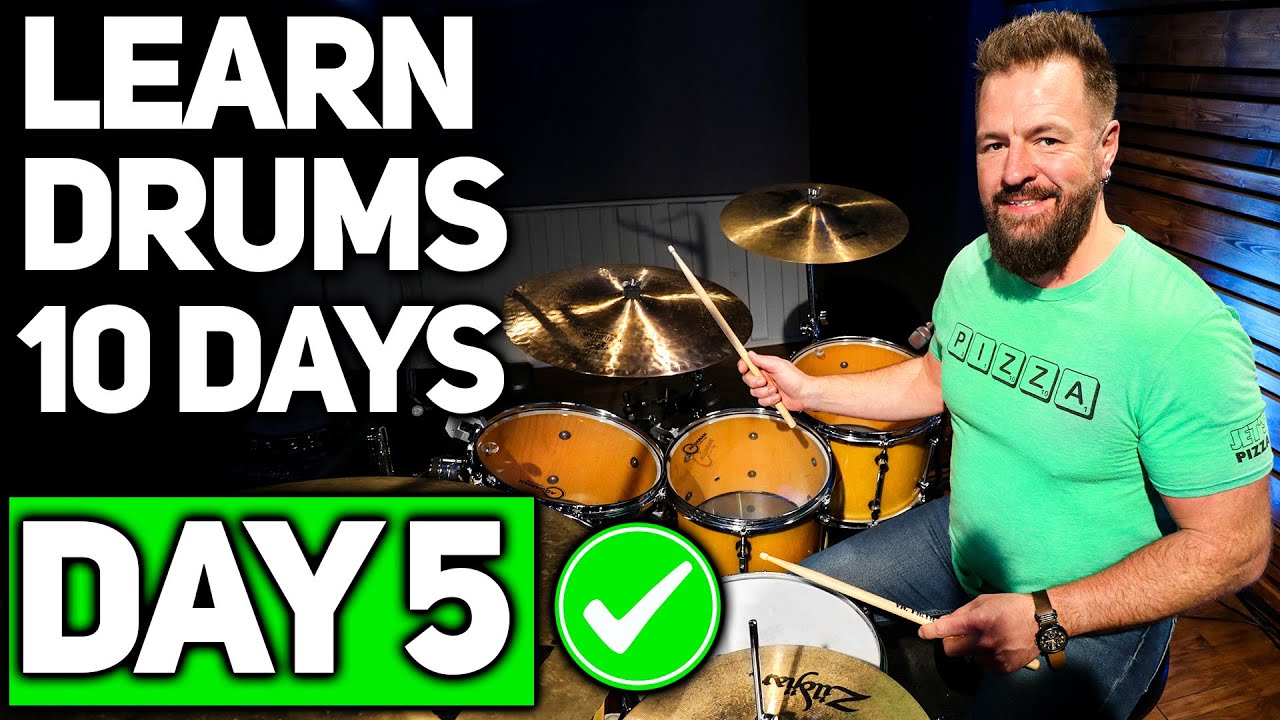 Drums Lesson 5 - Play 5 NEW SONGS TODAY! [Free 10 Day Starter Course]