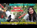 Beautiful Girl Fried Bananas In The Forest And Poop Solo Camping