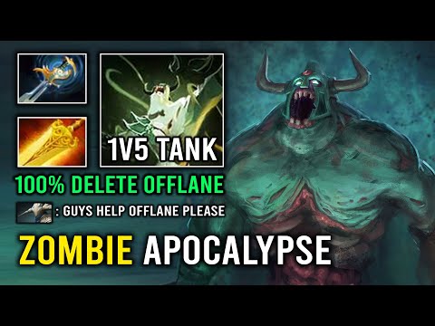 ZOMBIE APOCALYPSE 1v5 Radiance Undying No Fear Run At Enemy 100% Deleted Offlane 7.33b Dota 2