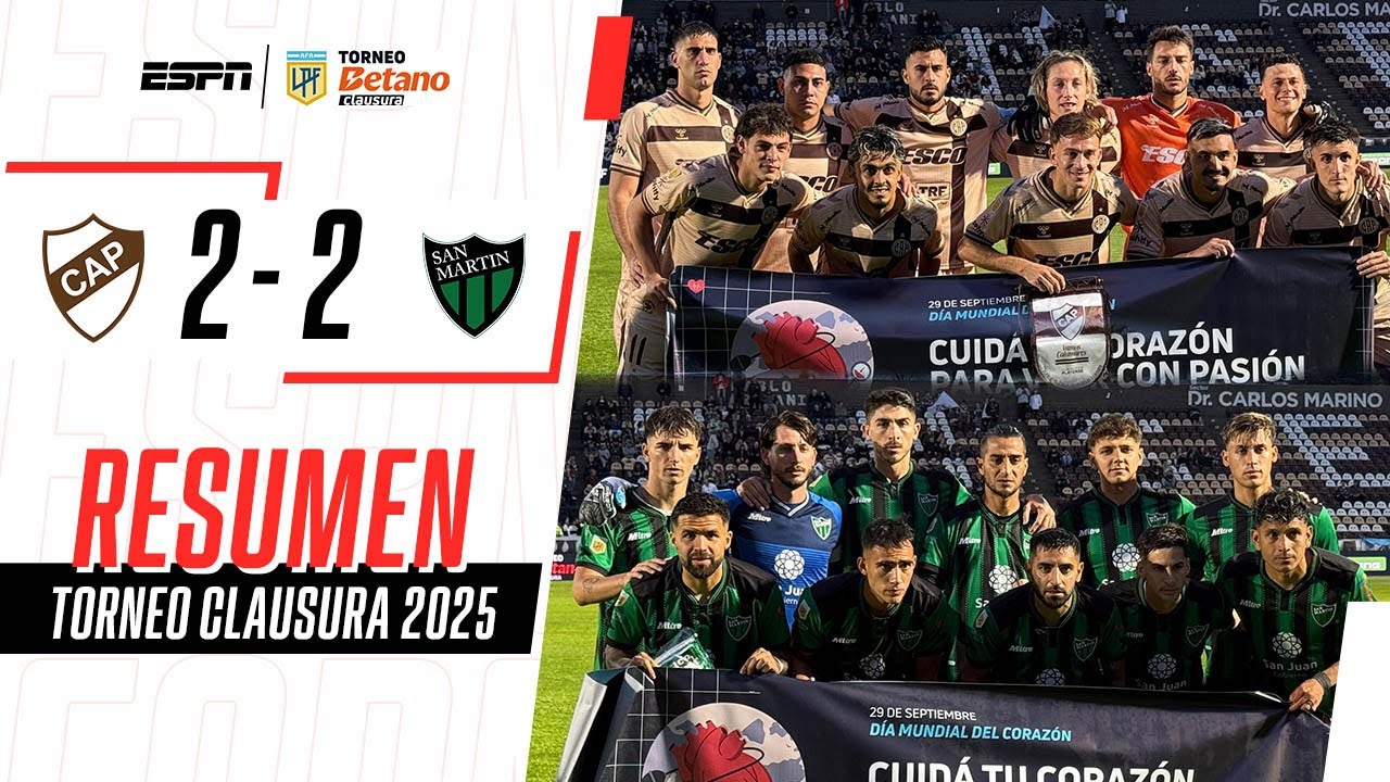 EL CALAMAR SE LO EMPATÓ SOBRE LA HORA AL VERDINEGRO | Platense 2-2 San Martín SJ | RESUMEN