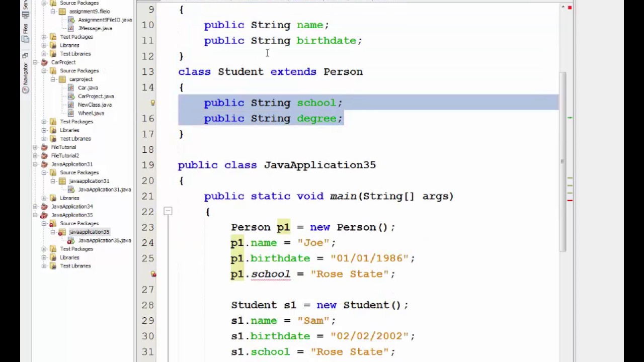 CIT2613 Advanced Java Inheritance Lecture 1