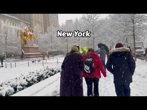 Snow Walk In Manhattan New York Snowfall Virtual Tour 4k Video