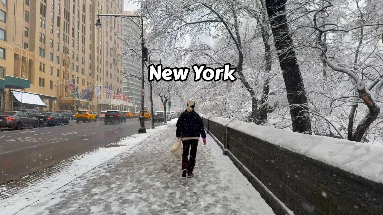 Snow Walk In Manhattan New York Snowfall Virtual Tour 4k Video