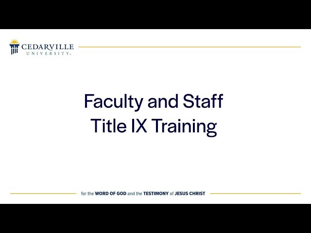 Thumbnail for video titled: Title IX Training — Faculty Staff Sessions 2020