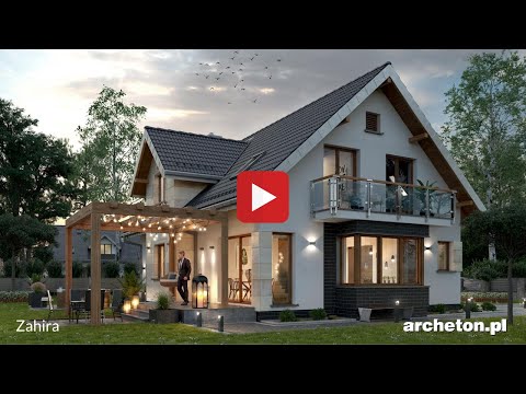 Projekt domu Zahira  - archeton pl - z użytkowym poddaszem 203 m2
