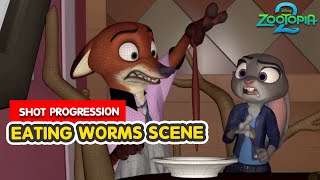 How Disney Animated This Zootopia 2 Scene – Nick & Judy Eat Worms (Shot Progression)
