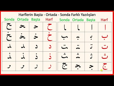 Tecvidli Kur'an Öğren 4 | Harflerin Başta Ortada ve Sonda Yazılışı