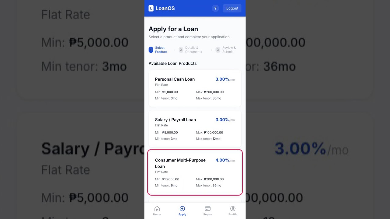 LoanOS customer journey demo thumbnail
