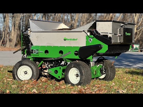 Earth & Turf Stand On Topdresser, Aerator, Drop Seeder: Short Action Video of Turf Renovation