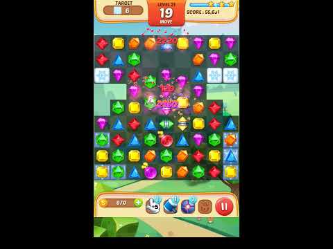 Jewel Match King Level 21 - Walkthrough ( No Booster )