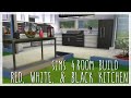Sims 4 Room Build: Red, White, & Black Kitchen ...