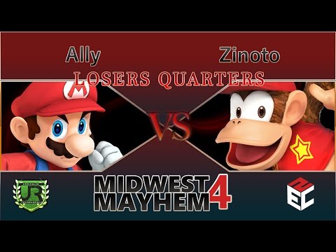 Midwest Mayhem 4  LOSERS QUARTERS - Ally (Mario) vs Zinoto (Diddy Kong)