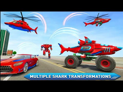Monster Truck Robot Shark Game - Green Robot Helicopter Monster #2 - Android Gameplay