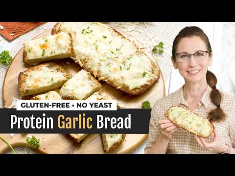 No Yeast Cheesy Garlic Protein Bread | Gluten-Free