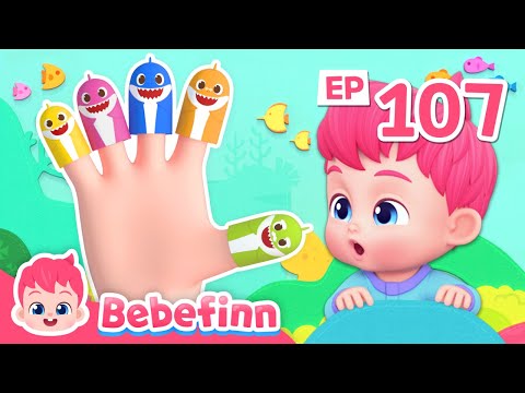 🦈 Shark Finger Family | EP107 | Baby Shark Doo Doo Doo | Bebefinn Best Songs and Nursery Rhymes