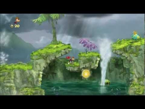Rayman Origins (1080i HD) Walkthrough Part 2 - Geyser Blowout - Electoons & Lum Medal