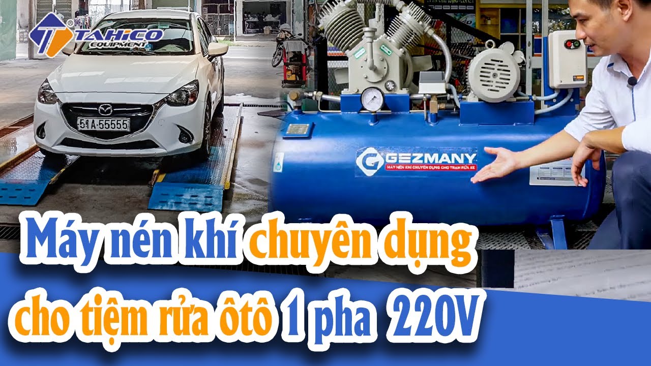 Máy nén khí cho tiệm rửa xe ô tô điện 1 pha 220V - GZ300 3HP 20