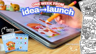 How I Designed, Made & Launched My Art Products in ONE Week 🖍️🛍️ small art business vlog