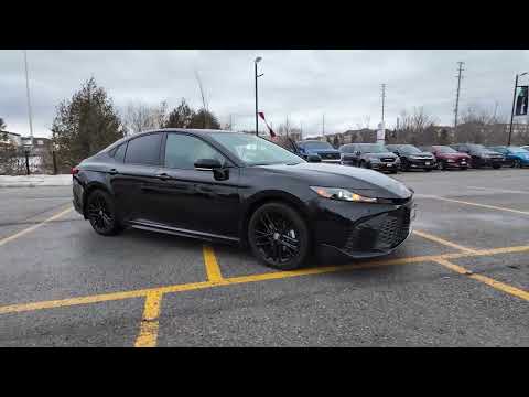 2025 Toyota Camry SE CVT in Black for sale at Aurora Toyota in Aurora, ON