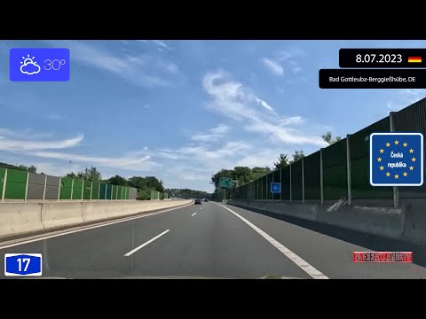 Driving from Dresden (Germany) to Ústí nad Labem (Czechia) 8.07.2023 Timelapse x4