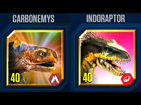 SUPER HARD TO WIN CARBONEMYS VS INDORAPTOR VIP BATTLE | JURASSIC WORLD THE GAME