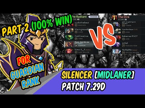 SILENCER 100% WIN with THIS BUILD MIDLANER (MUST TRY)|SOLO RANKED GUARDIAN| Dota 7.29d