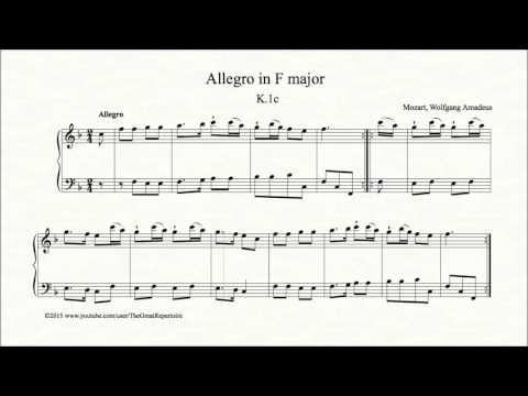 Mozart, Allegro in F major, K.1c