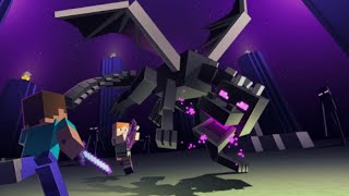 Defeating the Ender dragon but one dumbass is in VR