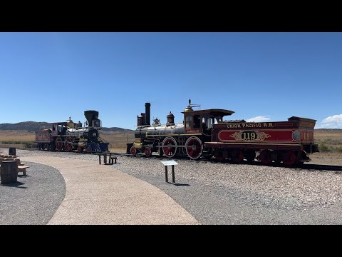 Golden Spike National Historical Park - Locomotives Jupiter & No. 119 Meet at the Last Spike Site