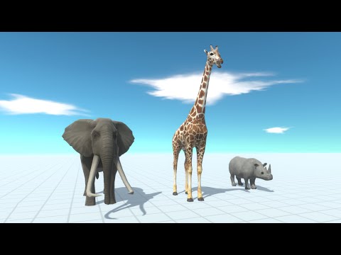 ELEPHANT & GIRAFFE & RHINOCEROS vs EVERY UNIT - Animal Revolt Battle Simulator