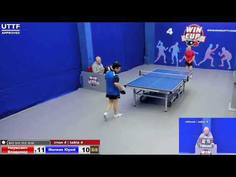 10:30 Наумович Владимир 3-2 Малеев Юрий стол 4 Юг-1  27.02.21