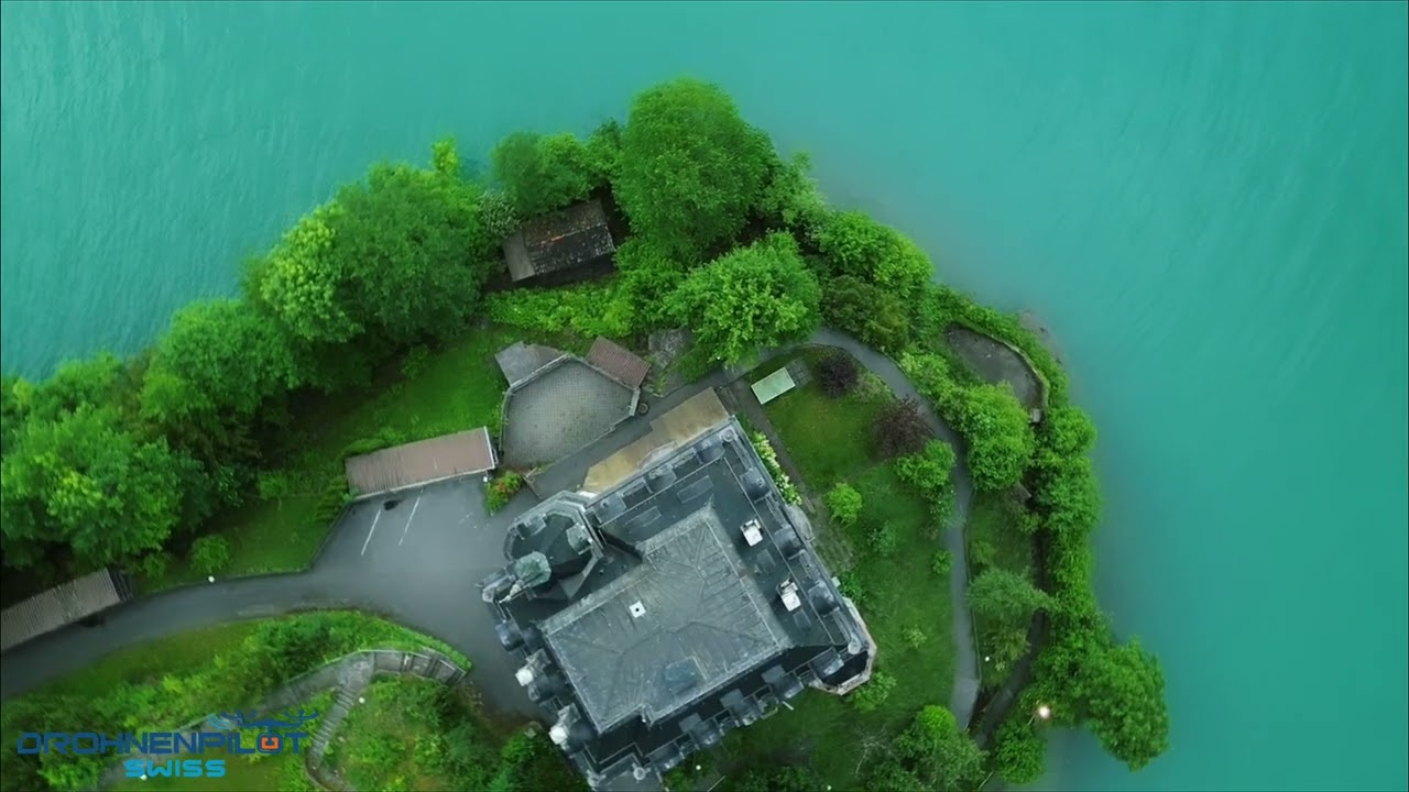 Behold the captivating aerial spectacle of Schloss Seeburg.