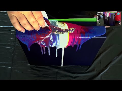 (712) Acrylic pouring on the canvas sides ~ Fluid Art experiment ~ Acrylic abstract painting