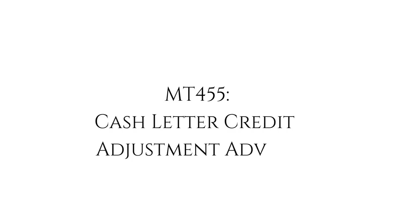 What is a cash letter adjustment? More REF
