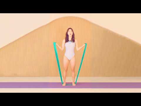 Sulin Ip One-Piece Cyan-White Swimsuit Body Cold Air Conditioning Living Room Scene (Arm Exercises)