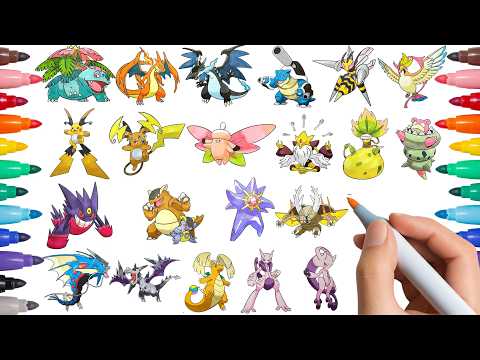 COLORING EVERY GENERATION 1 MEGA POKEMON