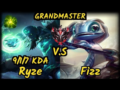 DWG ShowMaker (RYZE) vs FIZZ - 9/1/7 KDA MID GAMEPLAY - KR Ranked GRANDMASTER v9.6