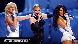 Madonna, Britney Spears, Christina Aguilera &amp; Missy Eliot  - Like A Virgin/Hollywood (VMA 2003) 4K