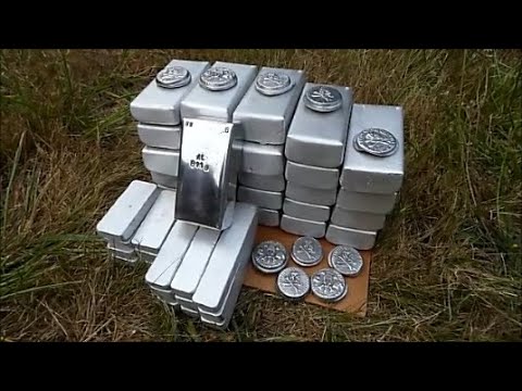 20kg aluminum melt down from a scrap camping trailer - Making a mirror finished ingot