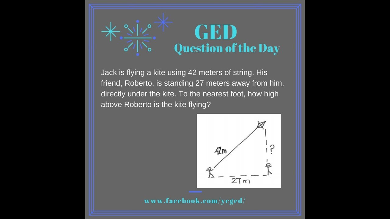 GED® QOD: Pythagorean Theorem Word Problem Example