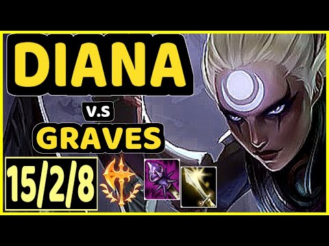 GREVTHAR (DIANA) vs GRAVES - 15/2/8 KDA MID CHALLENGER GAMEPLAY - BR