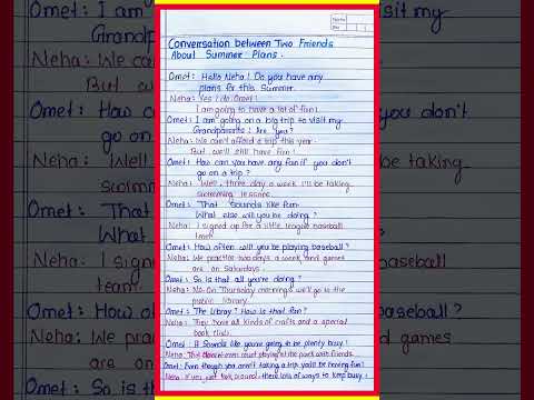 Conversation between two friends about summer Plans l Diolog between two friends about summer Plans