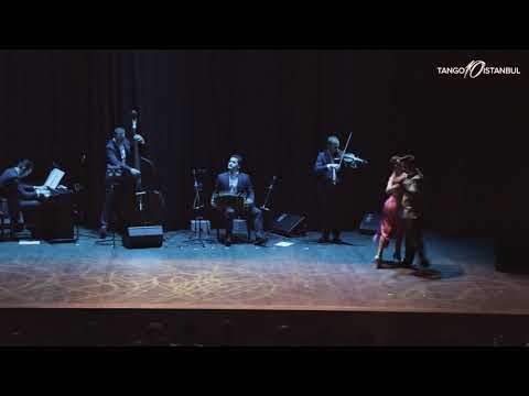  Roxana Suarez  and  Sebastian Achaval  are  dancing  to  a  tango  by  Solo Tango Orquesta  at  TanGO TO Istanbul  in  2018