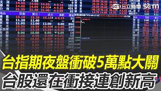 台指期夜盤衝破5萬點大關！ 台股還在衝 「接連創新高」專家：留意中小型股接棒輪動｜三立新聞網 SETN.com