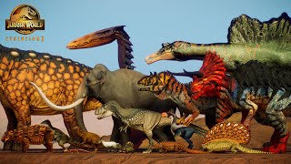 ALL 95 MODDED DINOSAUR SPECIES, REPTILES and PREHISTORIC ANIMALS  - Jurassic World Evolution 2