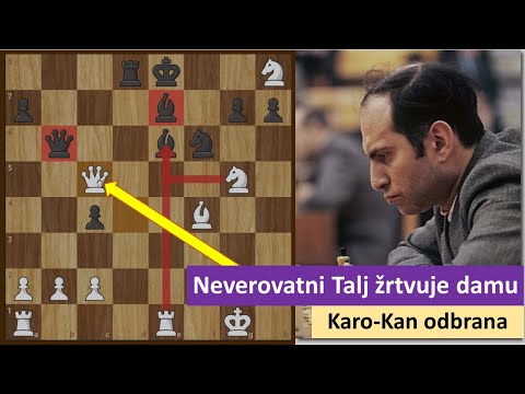 Neverovatni Mihail Talj žrtvuje damu i ide u brutalan napad - Karo-Kan odbrana