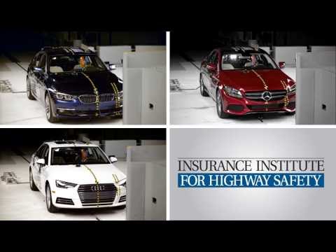 2016 Mercedes-Benz C-class vs Audi A4 vs BMW 3 series - Crash Test(IIHS)!!