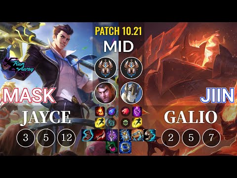 RNW Mask Jayce vs Jiin Galio Mid - KR Patch 10.21