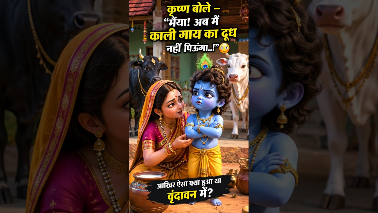 कृष्ण ने काली गाय का दूध क्यों नहीं पिया?#love#ytshorts#trending#bhakti#boost#explore#moralstories